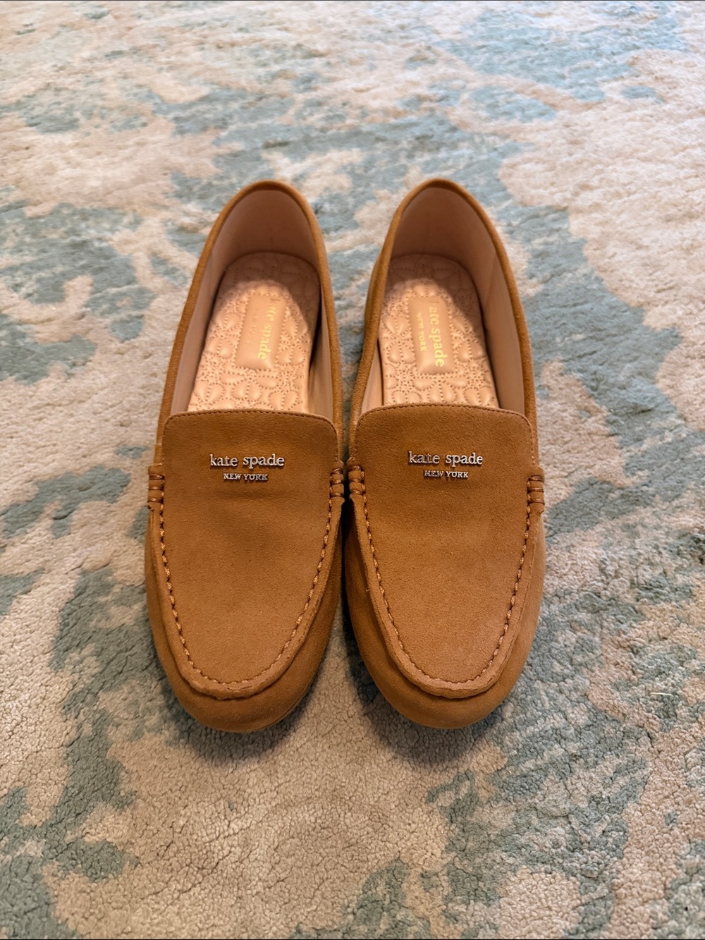 kate spade Camel Suede Penny Loafers